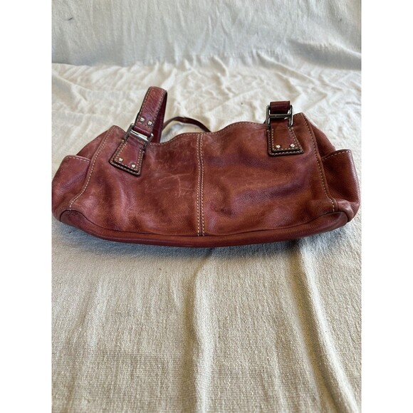 Fossil Red Leather Bag Shoulder Tote Satchel Handbag Pockets - Picture 1 of 11